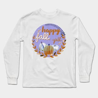 Happy Fall, Y’all - Lavender & Orange Long Sleeve T-Shirt